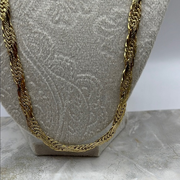 Chunky Statement Necklace and Bracelet SET Gold Tone Interlocking Links Unisex - Picture 4 of 10